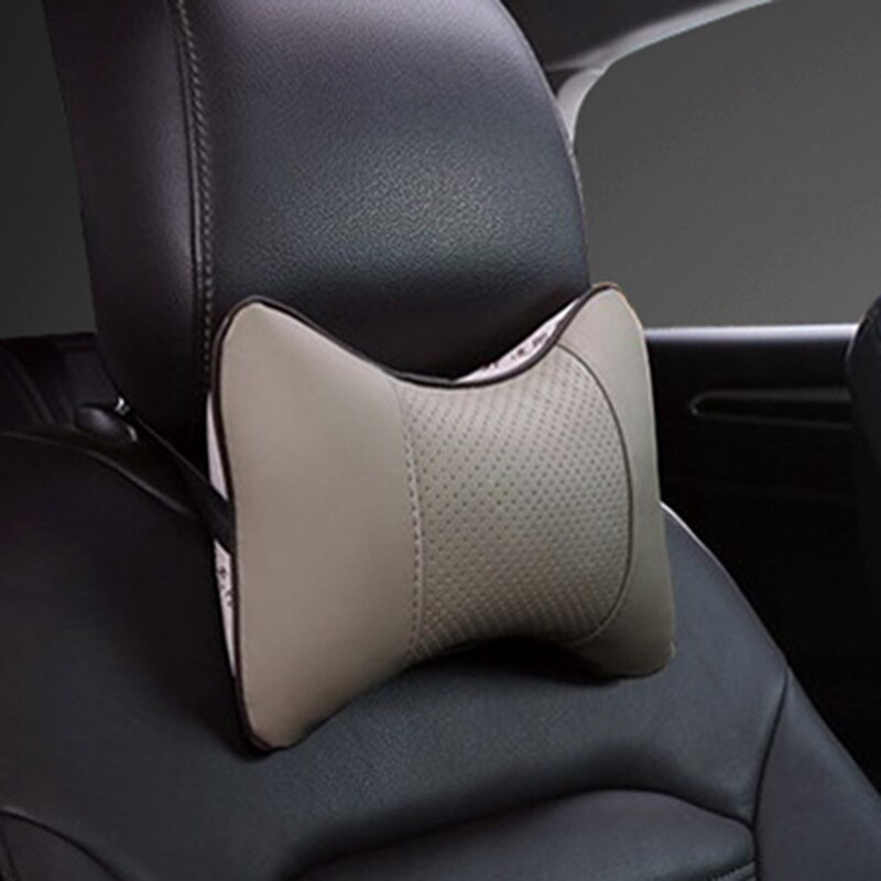 Car Seat Pillow Headrest PU Leather Breathable Automobile Pillows Driving Seat Head Neck Rest Pad Car Interior 1 Pc/Pair