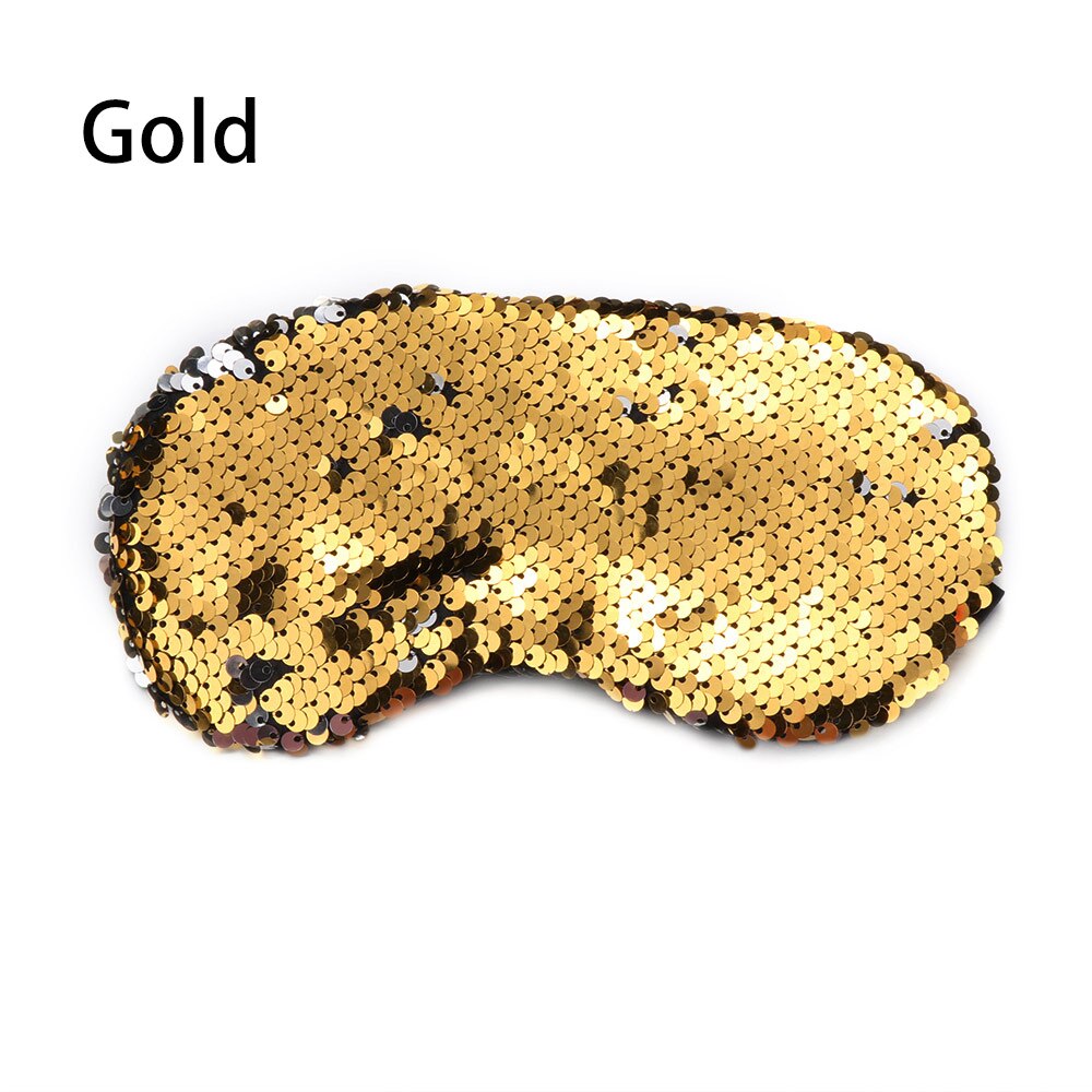 Mascarilla Reversible con lentejuelas mágicas y purpurina para los ojos, máscara de sirena para los ojos, parche para sombrear los ojos, funda acolchada suave, herramienta para el cuidado de la salud, relajación del sueño, 1 ud.: gold