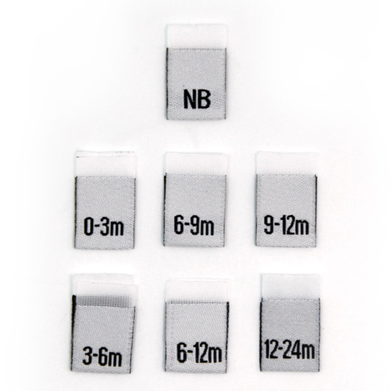 100Pcs Baby Kleding Maat Label Zwart Wit Tags Chirldren Kleding Tag T-shirt Jurk Diy Naaien Materiaal