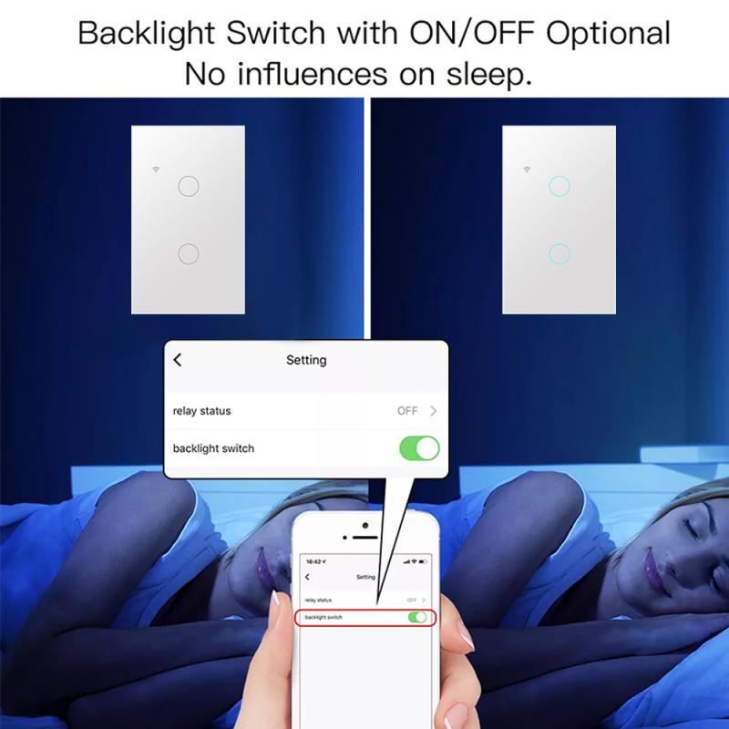 Tuya Wifi Smart Light Touch Switch 1/2/3/4 Gang 100-250V Tuya Smart Life APP Remote Control Work With Alexa Google Home