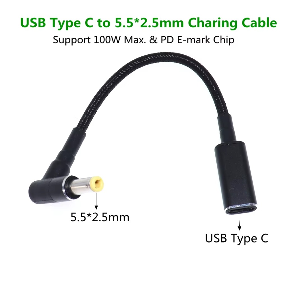 100w x 2 adaptery do ładowania laptopów, 5.5 x 2.5mm złącza dc do ładowania notebooków, typ c, uniwersalny przenośny zasilacz dc do laptopów: Biały