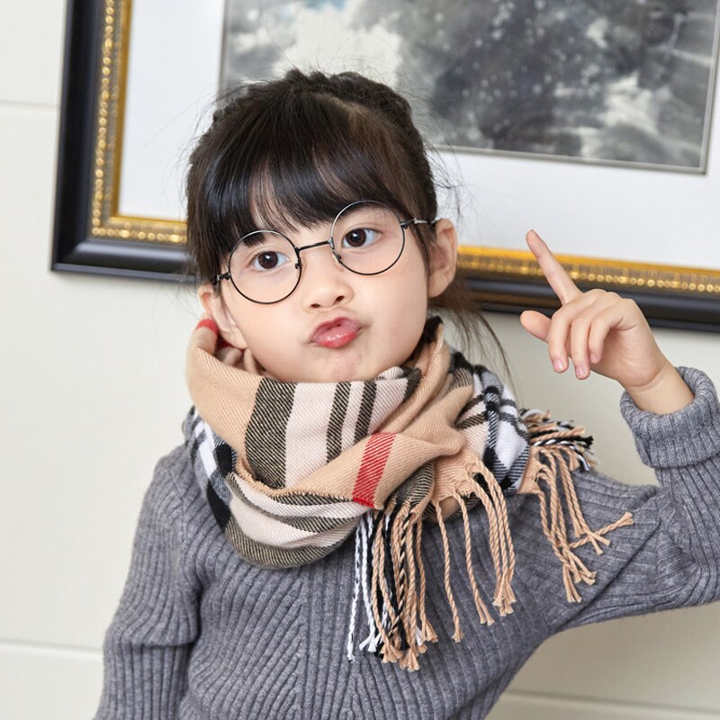 Écharpe pour enfants hiver garçons et filles style classique écharpe cachemire imitation tricot cou écharpe automne bébé mignon sca: ka qi