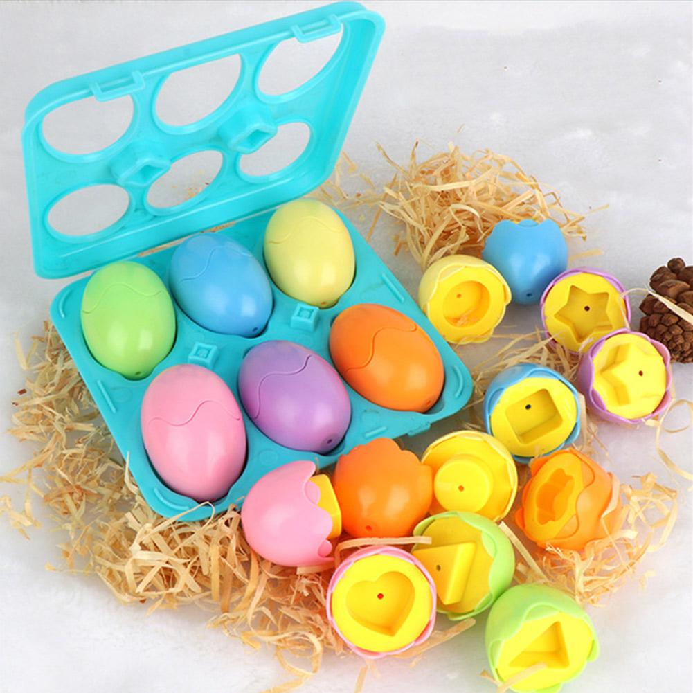 6pcs Color Matching Egg Set Learn To Sort Count Educational Toys Strong Durable Enhance Motor Skills For Learn Count/Sort/Match