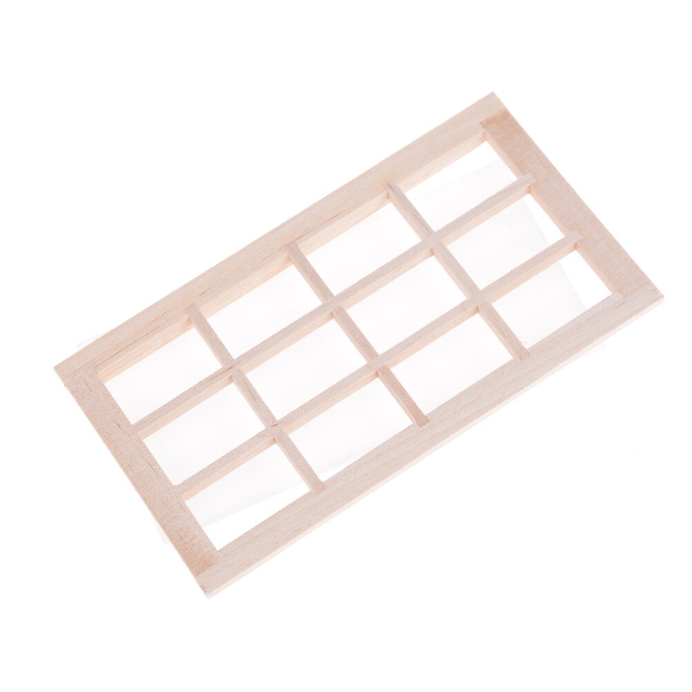 Wooden Traditional 12-pane Window Frame 1:12 Scale Dollhouse Miniature Doll House Decor
