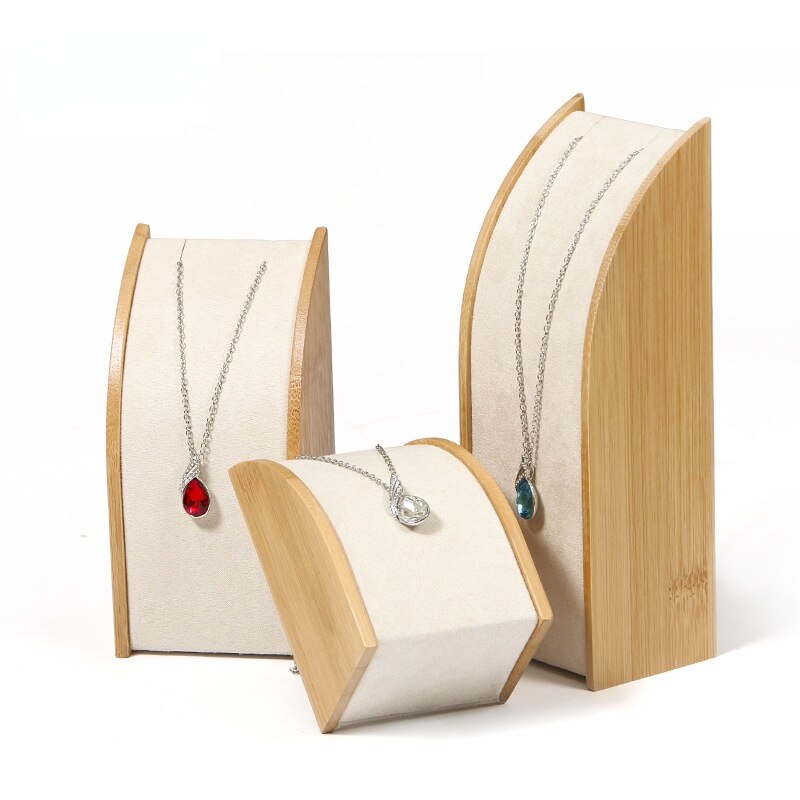 Bamboo Necklace Display Rack Storage Rack Pendant Display Organizer Jewelry Display Jewelry Storage Counter Display Stand