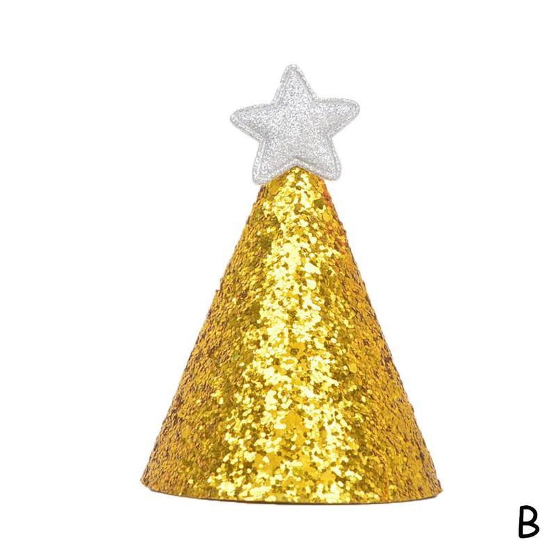 Glitter Cloth Glitter Party Hat Crown Hat 1pc Birthday Party Hat Glitter Hat For 2 3 Year Old Baby Boy Girl Birthday Party: B