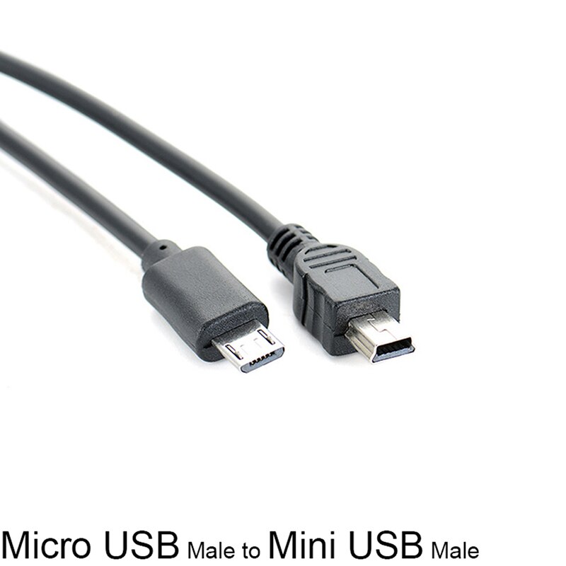 1Pc Micro Usb Male Naar Mini Usb Male Data Adapter Converter Kabel Snoer Data Kabel 25Cm