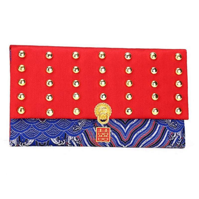 chino tradicional brocado monedero bolsa joyería bolsa bordado organizador bolsillo para Festival de boda: 4