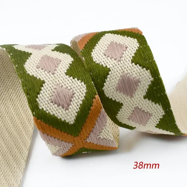 2 meter 38mm meetee polyester jacquardvävband ryggsäcksrem bälte kläder bindningstejp sytillbehör: Brons