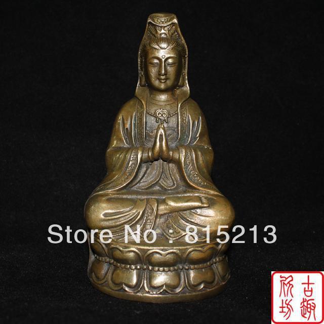 Wang 00047 Tibet Boeddhistische bronzen Godin van Genade kwan-Yin boeddha