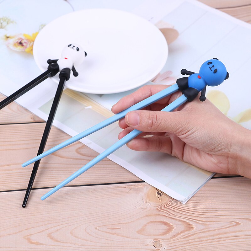 1 Pair Helper Chopstick Silicone Cartoon Panda Children Baby Learning Training Chopsticks Beginner Easy Use