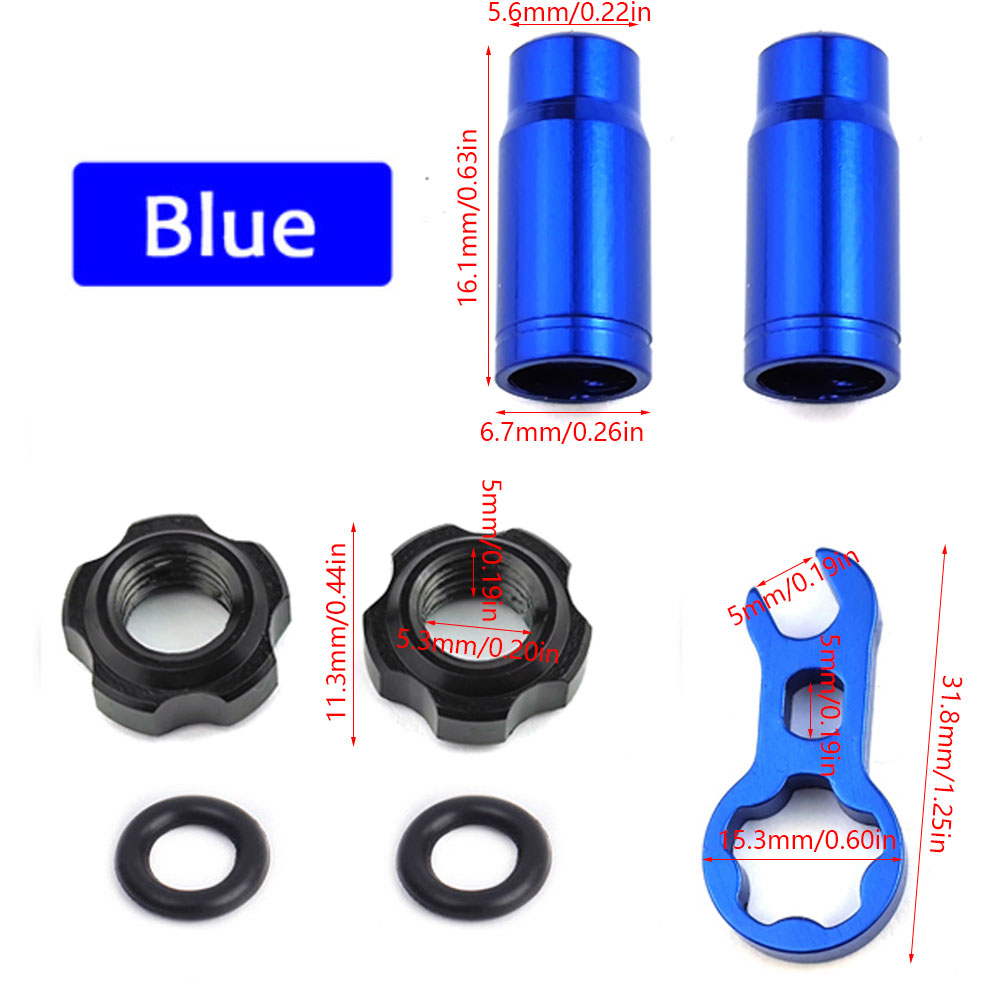 Écrou de Valve de vélo de route avec rondelle, 2 bouchons de Valve, vtt, Presta, écrou fixe de Valve de pneu, accessoires de Protection de cyclisme: Blue