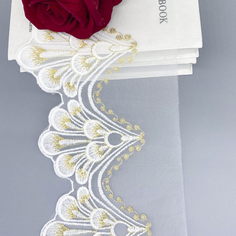 1Yards broderie or dentelle tissu 18cm de large dentelle ruban maille dentelle garniture rubans et garnitures pour coudre Guipure artisanat dentelle QA16