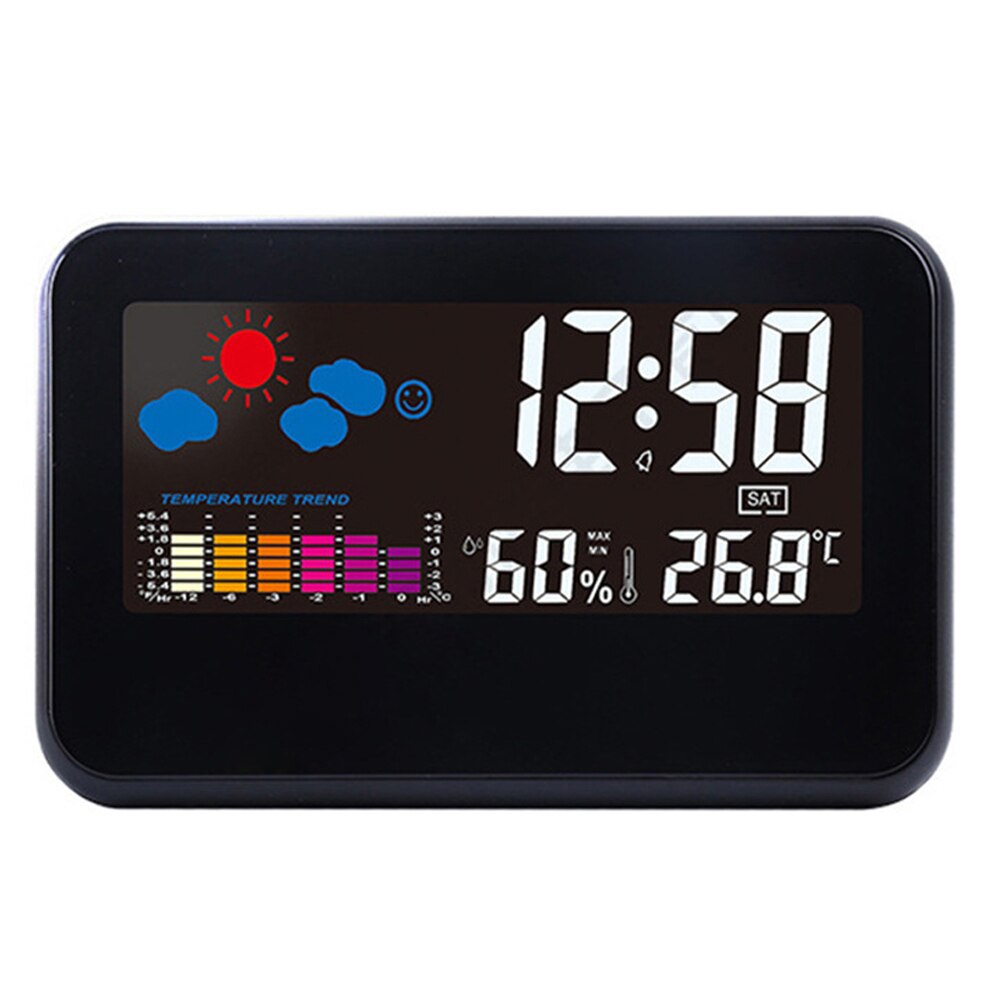 Zegar pogodowy wyświetlacz cyfrowy termometr zegar wilgotności kalendarz alarmowy LCD alarm stacji meteorologicznej bezprzewodowy miernik temperatury: Default Title