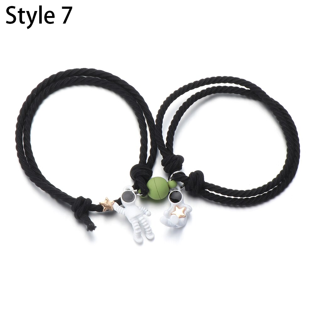 Magnete coppia bracciale regolabile stella astronauta bracciale moda attraente regalo di san valentino gioielli 2 pezzi/set 2021 nuovo: 7