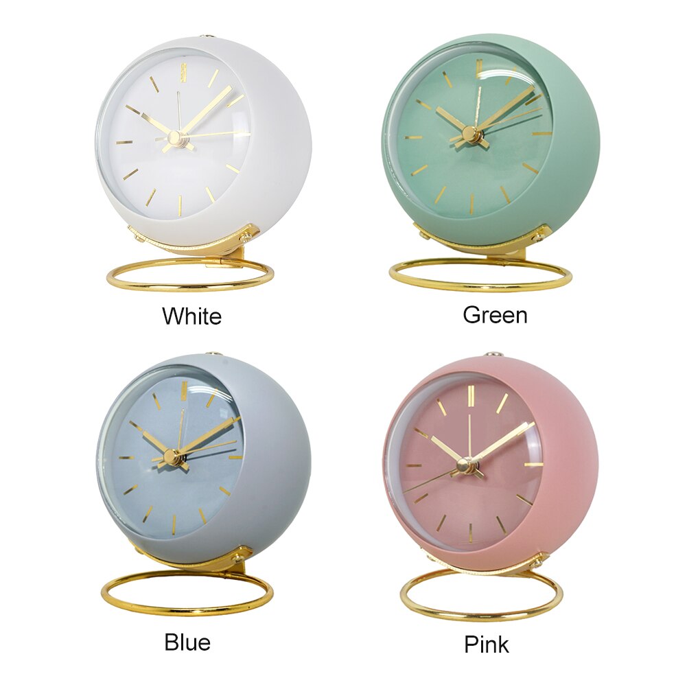 Silent Luminous Round Non Ticking Retro For Bedside Easy Use Analogue Alarm Clock Simple Home Office Bedroom Battery Operated