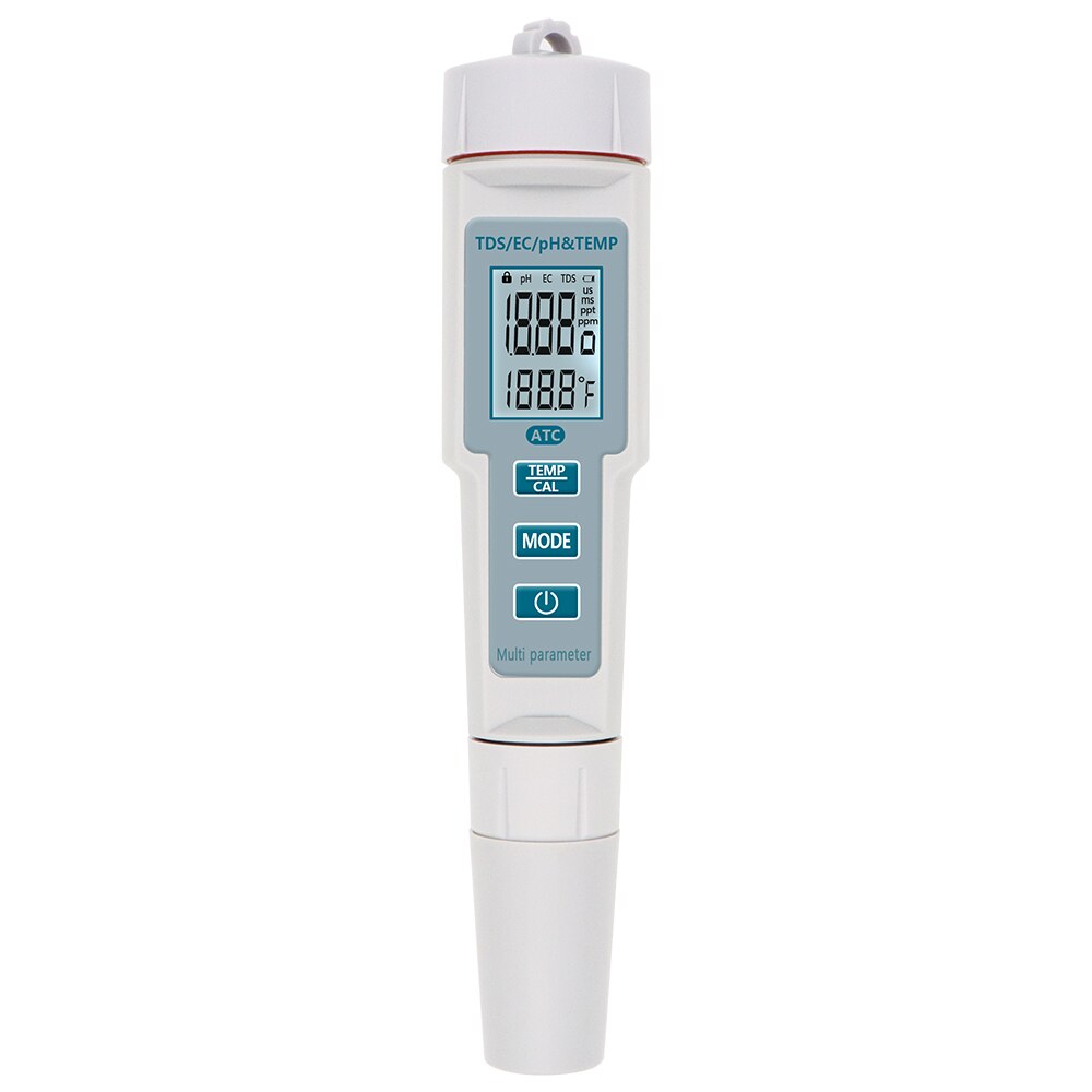 4 in 1 PH/TDS/EC/Temp Meter Waterproof PH Meter ATC Digital Water Monitor Tester for Pools Drinking Water Aquariums: B