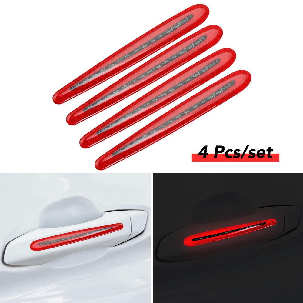 4 stk biltilbehør dørhåndtag klistermærke til ford focus 2 3 st rs fiesta mondeo tuga ecosport fusion: Rød