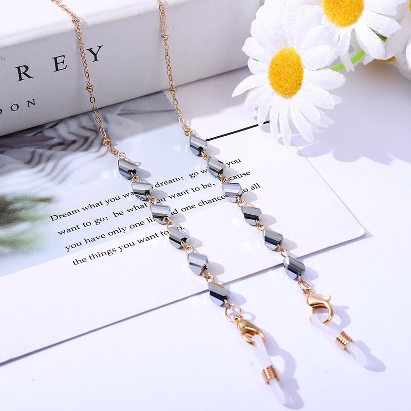 neue Kristall Perlen Ketten Für Maske Masking Sonnenbrille Gläser Perle Kette Brillen Brillen Lanyard: 7
