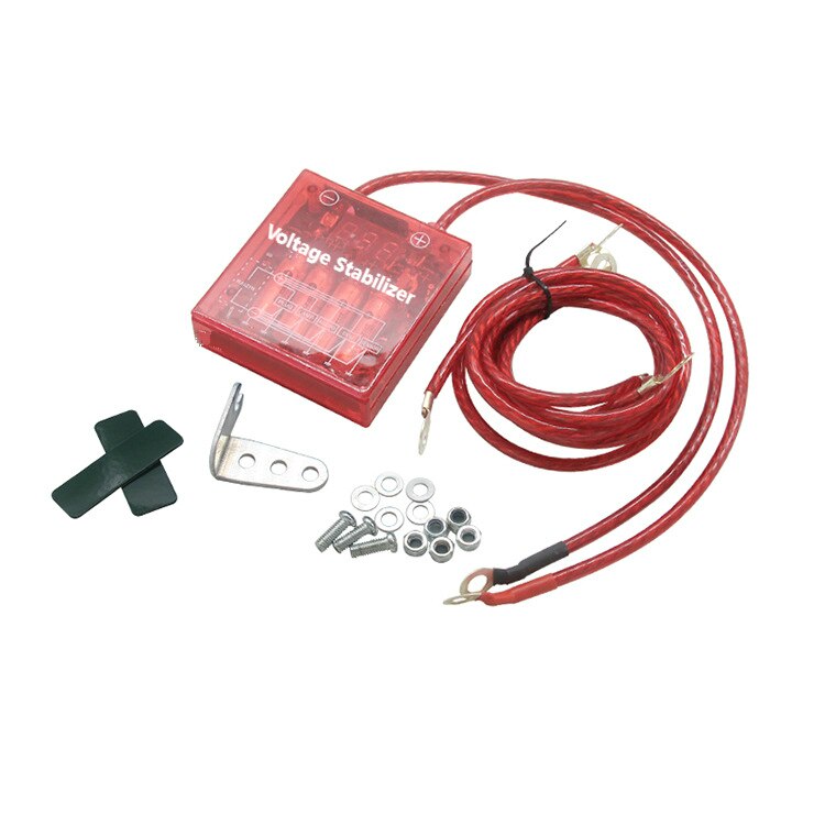 Estabilizador de voltaje para coche, estabilizador de voltaje Universal con Cable de tierra para automóvil