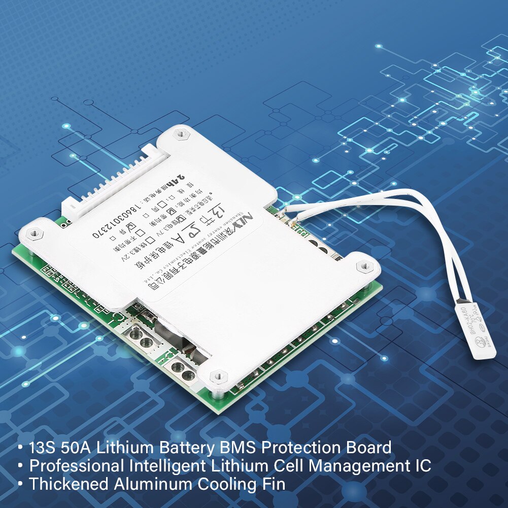 13S 50A Lithium Batterij Opladen Bescherming Boord Bms Met Balans Opladen Batterij Board Voor 3.7V Lithium Batterijen