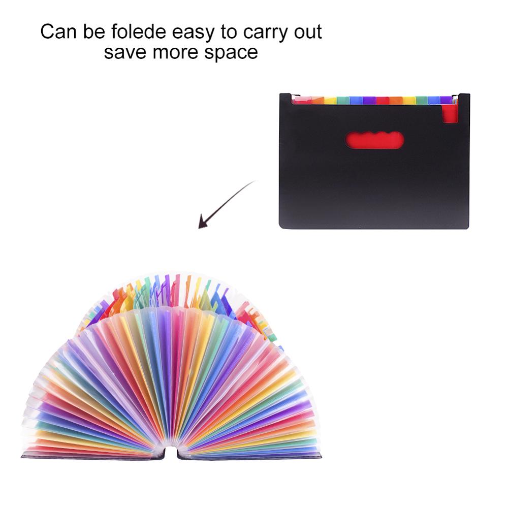 A4 Large Plastic Expandable File 13/24/37 Pockets Expanding File Folder Organizers Standing Accordions Folder Carpeta Archivador