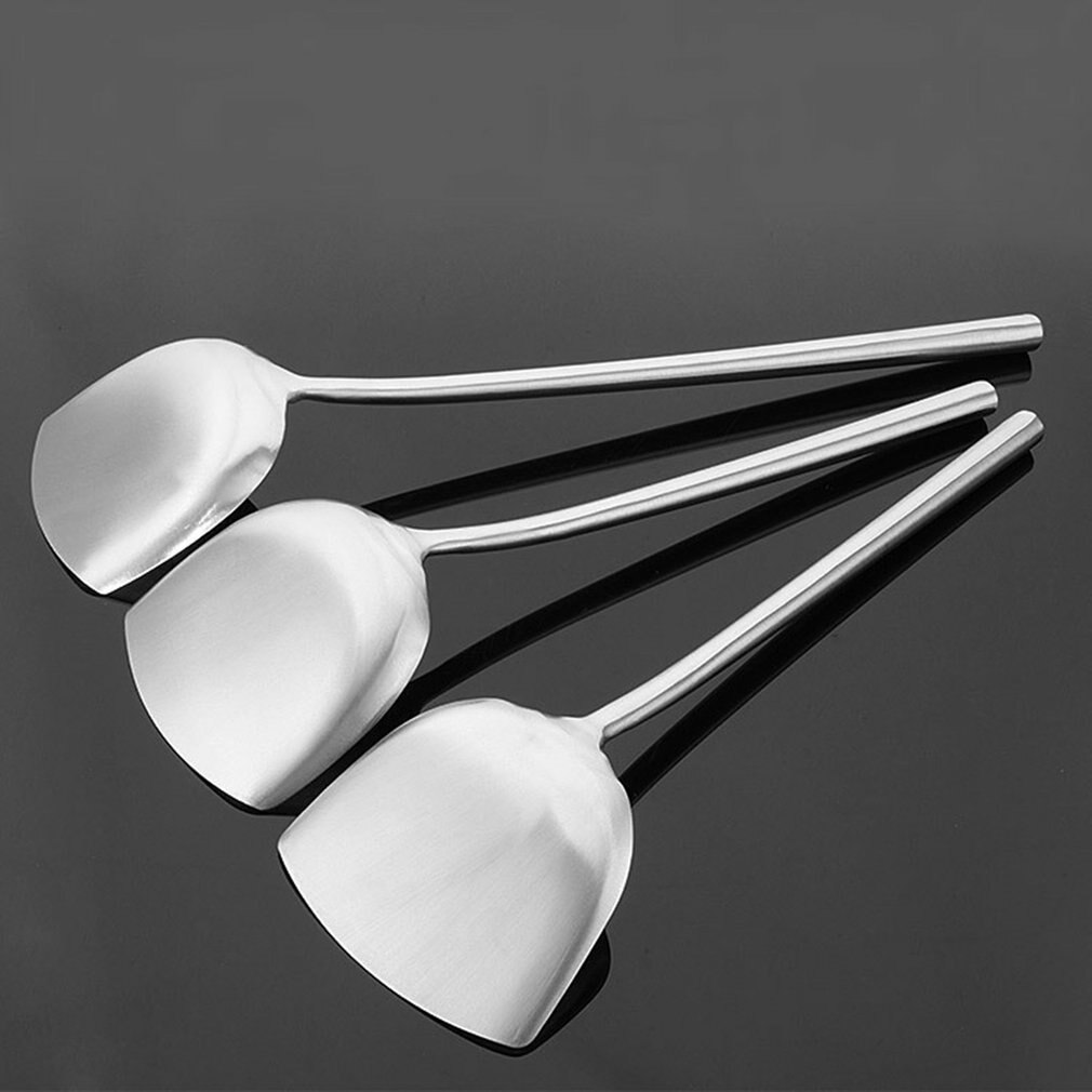 Wok Turner Kitchen Utensil Set Stainless Steel With Handle Spatula For Wok Chinese Wok Utensils Set For Cooking