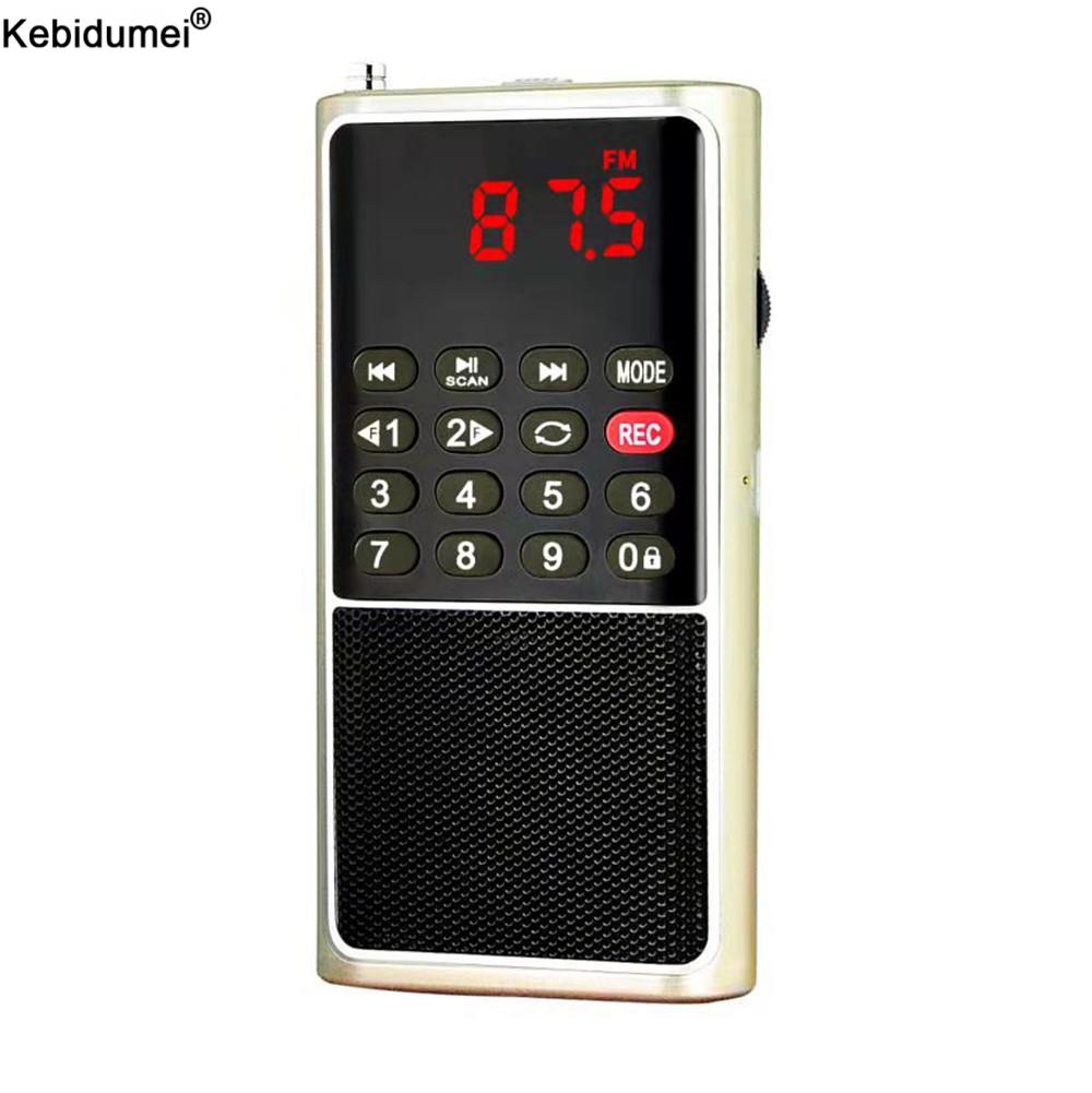 Portable Digital Display FM Radio Mini Speaker Big Volume With Headphone Jack HiFi Sound Radio Station Pocket Radio Speaker