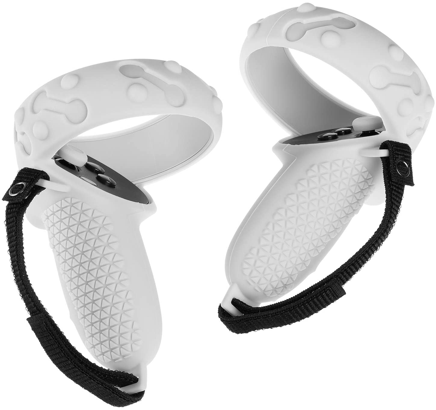 Touch Controller Silicone Grip Cover Voor Oculus Quest 2 Accessoires Siliconen Beschermende Ring Cover Handvat Beschermhoes: White