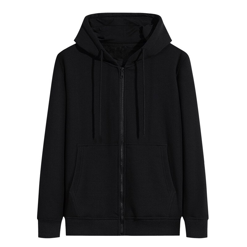 plus size autumn men fleece Hoodies Sweatshirts hooded zipper 6XL 7XL 8XL winter simple warm black 54 52 home sports Sweatshirts