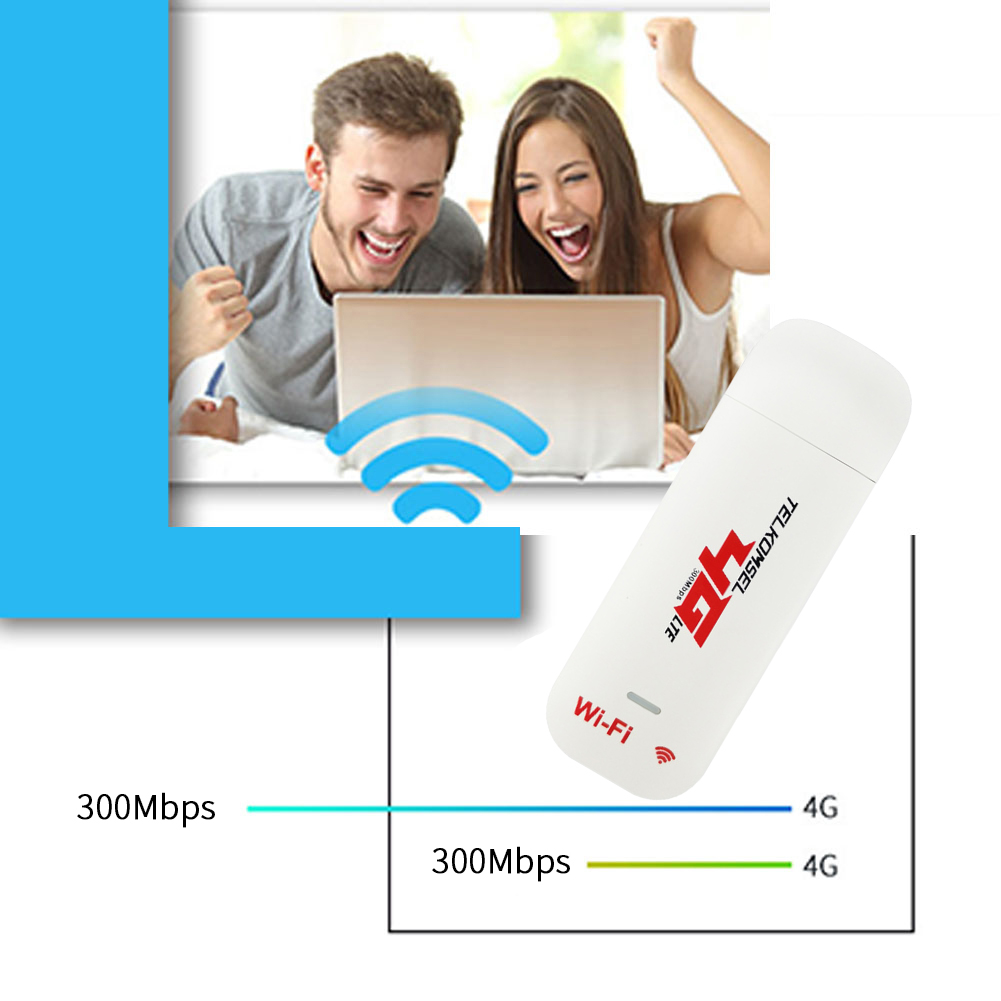 Adattatore di rete Modem USB 4G LTE da 300Mbps con WiFi Hotspot SIM Card Router Wireless 4G per Win XP Vista 7/10 M ac 10.4 IOS