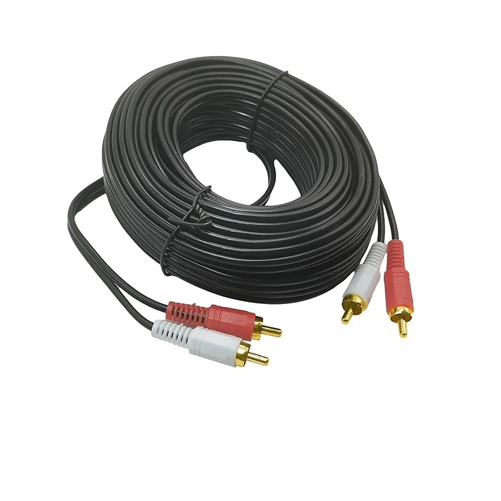 2RCA Male naar 2 RCA Male Audio Video Kabel RCA Audio Splitter Kabel voor DVD Sound TV box Luider 10M 15M