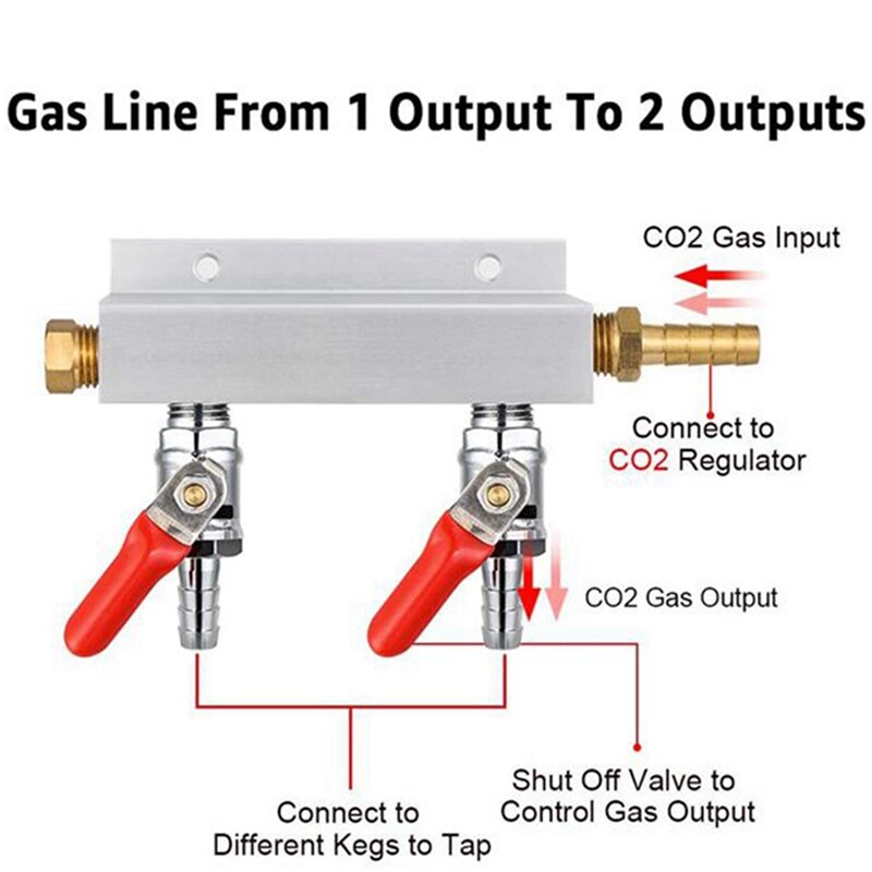 CO2 Air Distribution Manifold Splitter Draft Beer Barrel With Check Valve Homemade Beer Brewing Tool