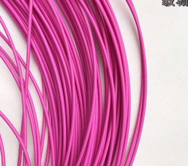 65 meter / parti diameter :3.5mm pe plast korgstol manuell förvaringskorg vävd korg reparationsmaterial gummi rund rottingtråd: Rosröd