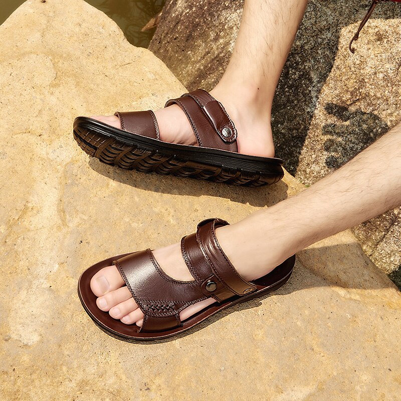 Couro size sandale calzature su praia pantofole comfort estive slip large luxury homme vietnam scarpa sandalo gladiatore sandali s