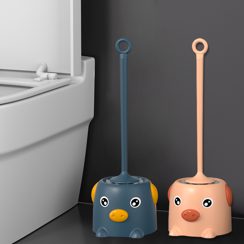 Thuis Toiletborstel Cleaner Kat Lange Handvat Platte Leuke Toiletborstel Kast Brosse Toilette Badkamer Accessoires: 2 pieces5