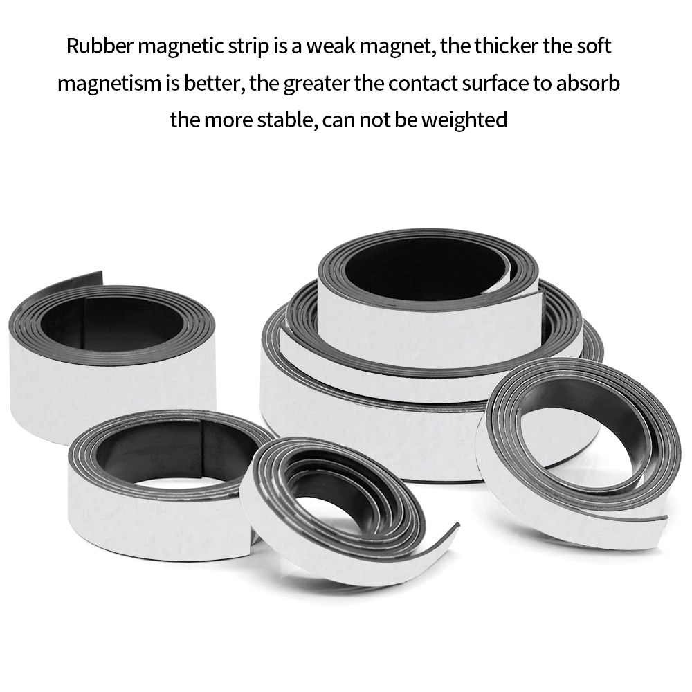 1 meter zelfklevende magneetstrip rubberen magneetband sterke flexibele magneetstrip voor koelkast fotoposters gratis snijden