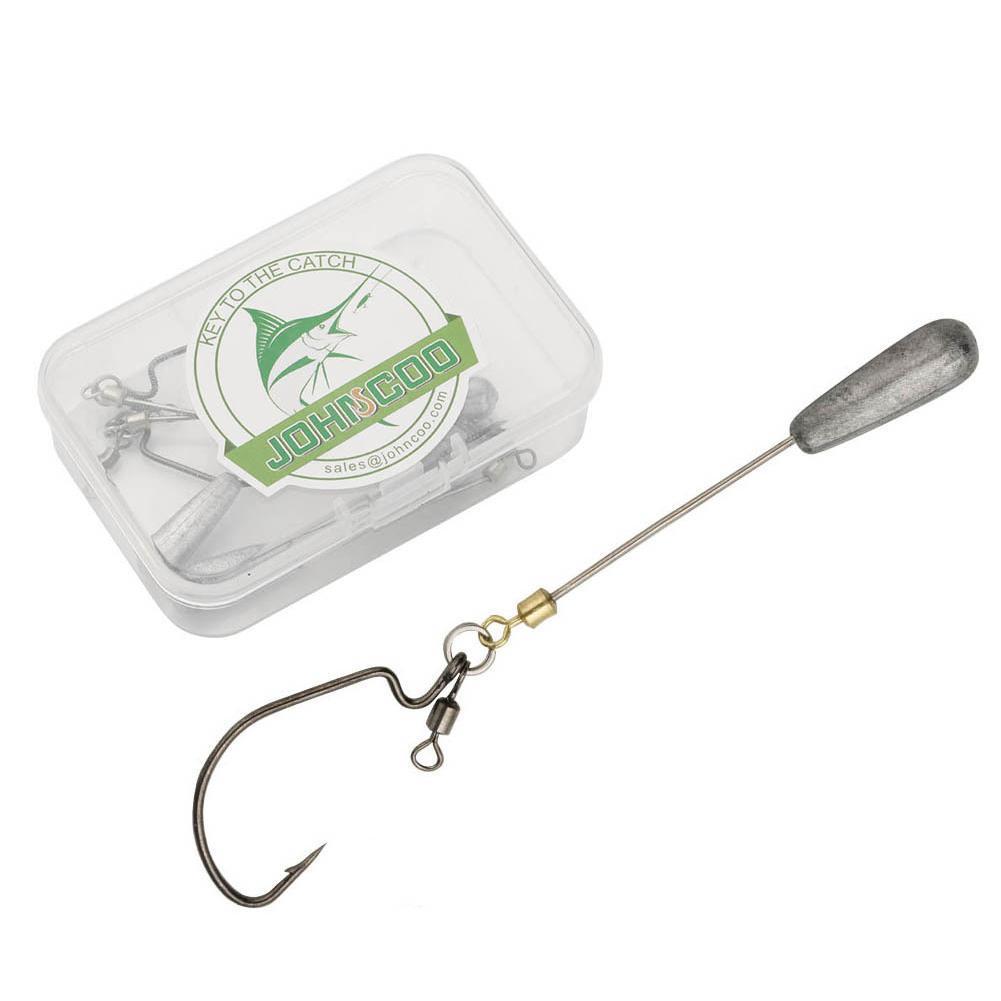 Pesas de pesca con ruedas giratorias, aparejo de tiro, anzuelos Offset, 5 unids/caja, 4g-12g