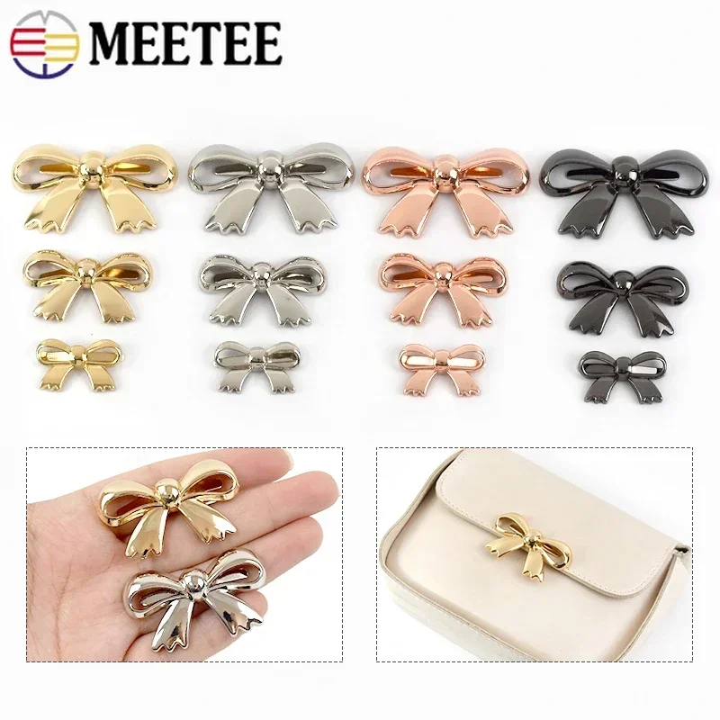 5/10 Stuks Leuke Strik Metalen Decoratie Gesp 30/45/60 Mm Tas Schoenen Clip Sluiting singels Eye-Splice Pin Gespen Boog Knop Accessoire