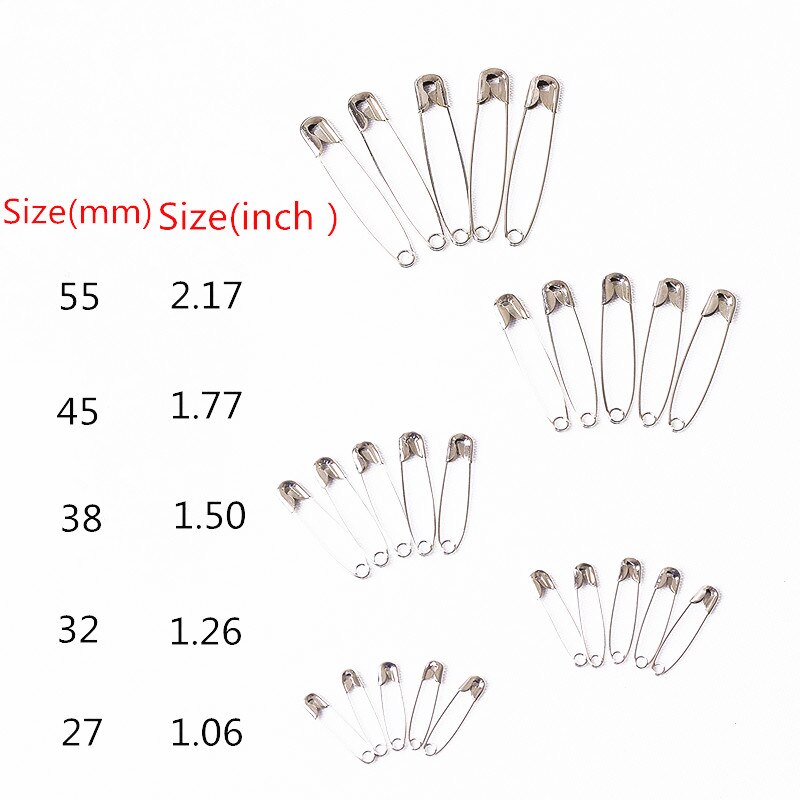 50pcs 5 kinds size Safety Pins DIY Sewing Tools Accessory Silver Metal Needles Large Safety Pin 5BB5960
