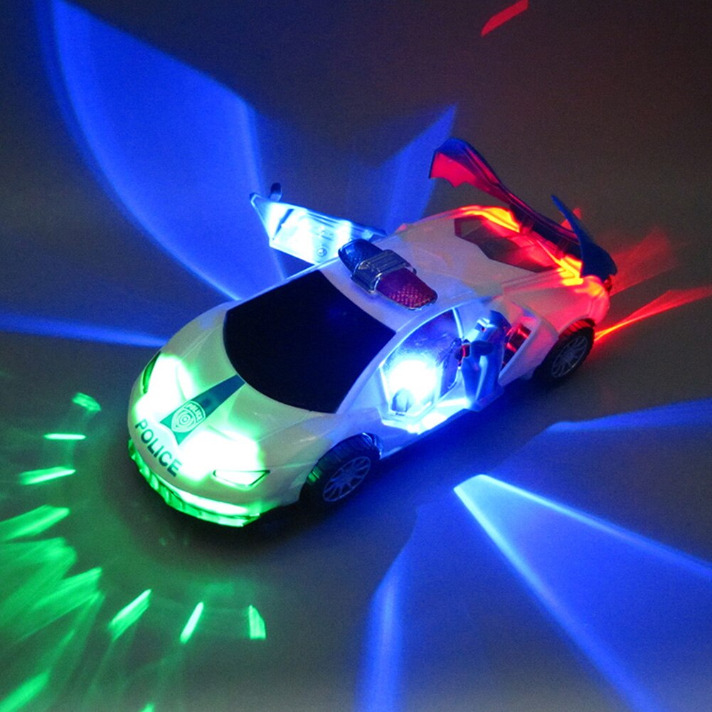 Electric 360 Rotation Police Car Vehicle with LED Music Education Kids Toy