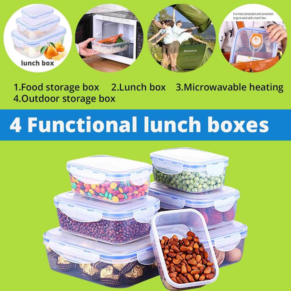 Kitchen Plastic Microwave Bento box Outdoor Picnic Food Storage Container Eco Friendly lunch box for kids school Dinnerware Set