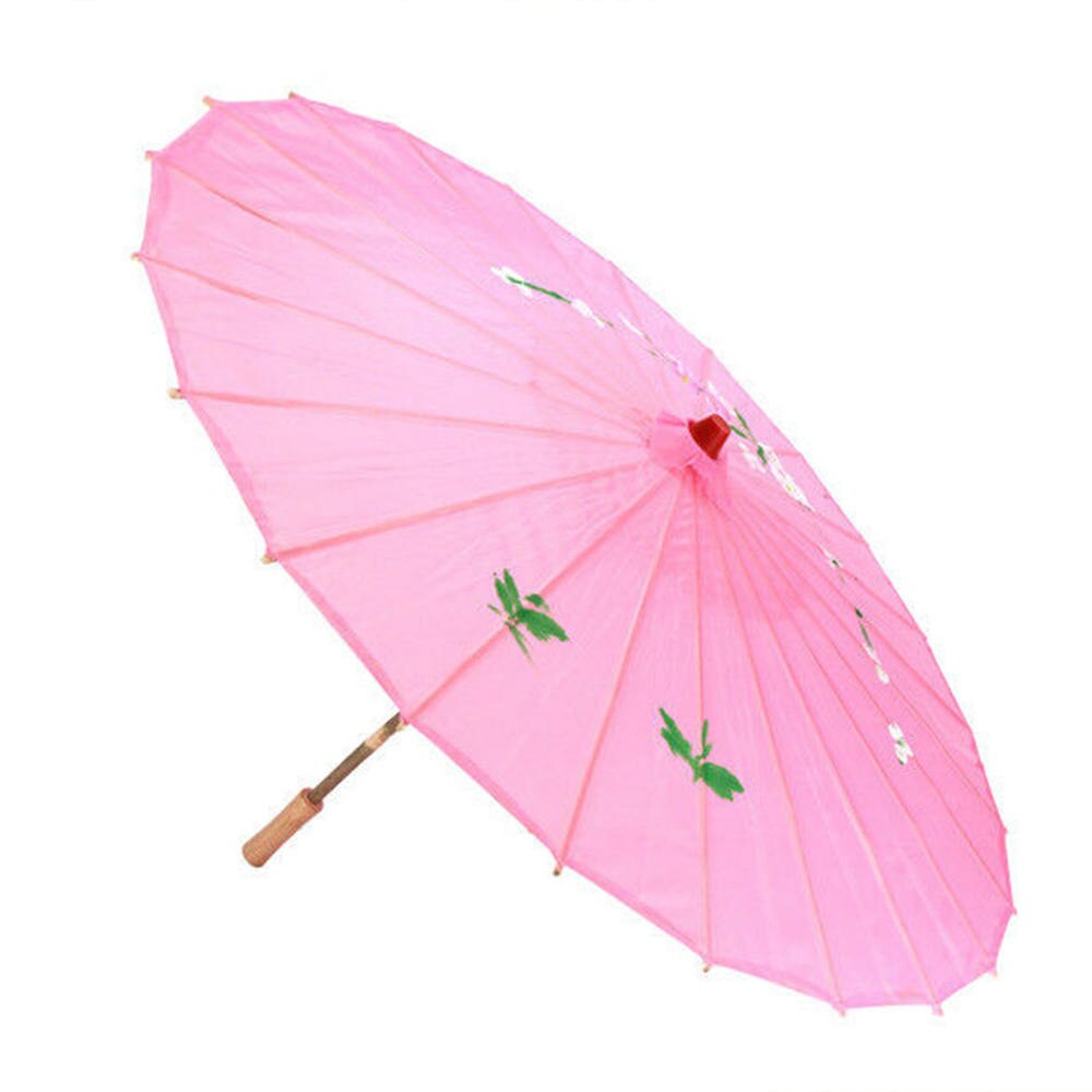 Paraguas de papel de aceite de estilo chino para mujer, accesorio decorativo de tela de seda clásica, para baile antiguo: Rosa