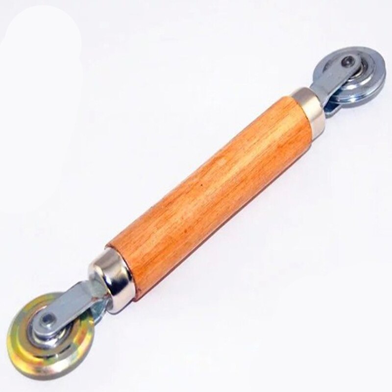 Double-headed Pressure Roller Wooden Handle Screen Window Pulley Installation Wooden Wheel Roller Rubber Strip Accessories