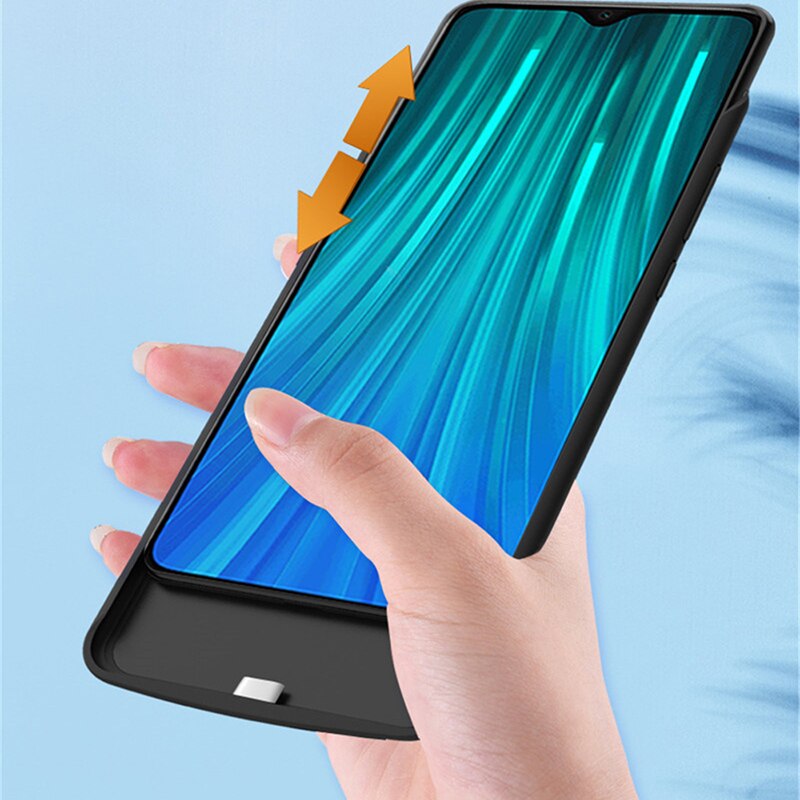 Leioua 6500mAh Silicone Shockproof battery charger case For Xiaomi note 8 8Pro battery External Cover Backup power bank case