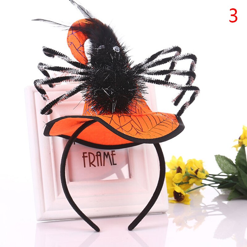 Diadema araña de Halloween decoración de calabaza para de vacaciones sombrero de bruja: N3