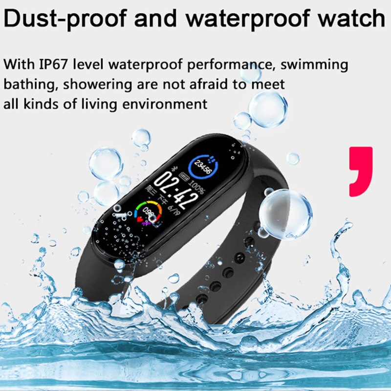 Reloj inteligente M5 para Xiaomi, pulsera resistente al agua IP67, con rastreador de presión arterial y Fitness