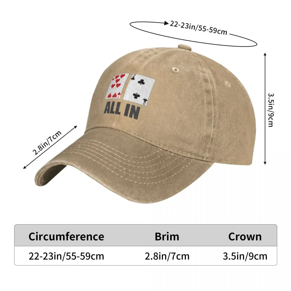 Poker Baseball Cap Alles in 7 2 Heren Trucker Hat Zomer Retro Gym Zonbestendige Baseball Caps