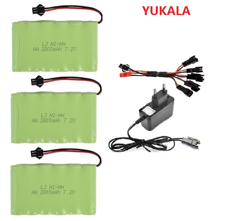 YUKALA 7.2V 2800mAh Ni-MH rechargable battery SM plug for RC Truck/ RC car/ RC boat/RC tank JST/SM/Tiamiya 7.2 v 2800 mah: Lavender