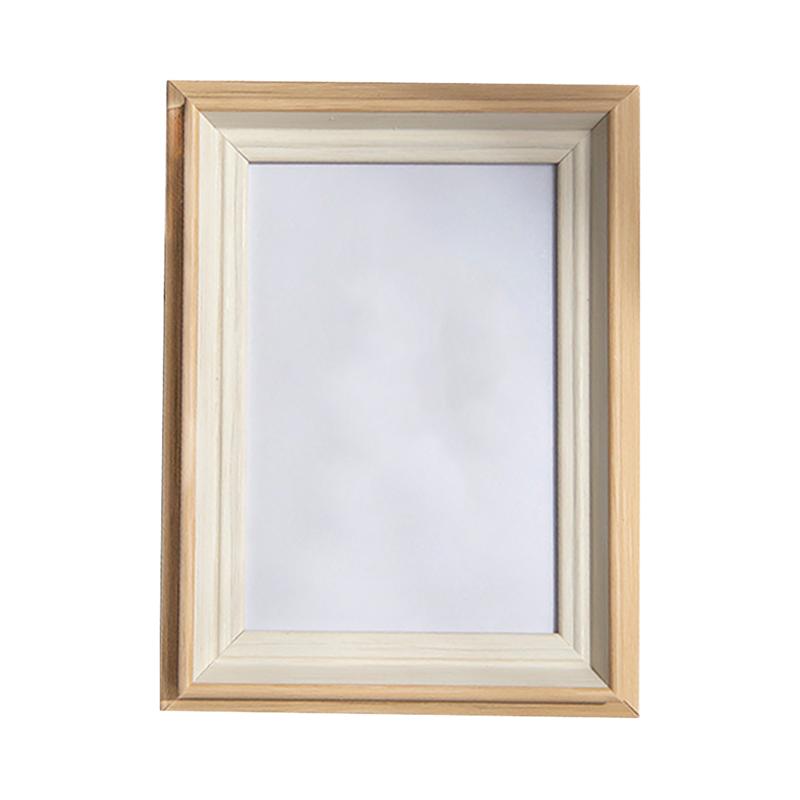 1pc Simple Picture Frame Resin Photo Frame Photo Holder Home Living Room Desktop Decorative Photo Frame (Beige)